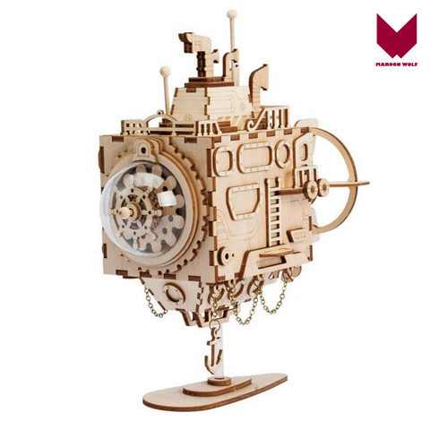 MW. Music Box 3D Puzzle DIY Steampunk Submarine Wooden kit