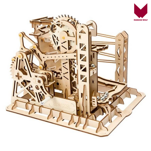 MW. Wooden Lift Coaster Magic Creative Marble Run Game - Building Kits