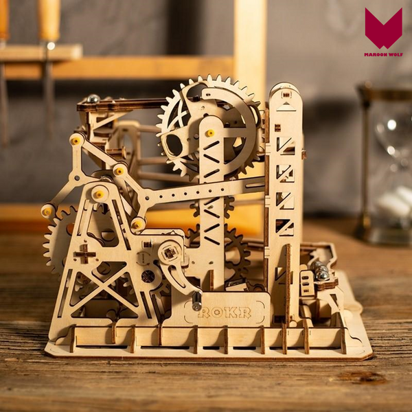 MW. Wooden Lift Coaster Magic Creative Marble Run Game - Building Kits