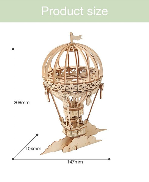 MW . DIY Wood 3D Puzzle Toy Hot Air Ballon kit