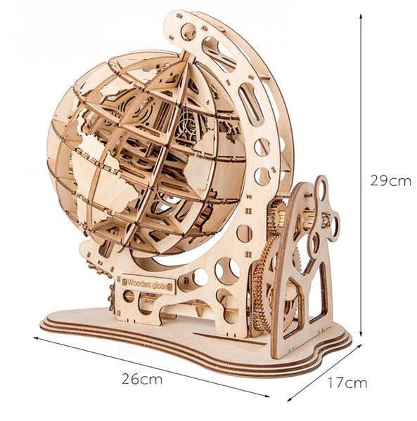 MW. Wooden globe DIY assembled creative 3D toy