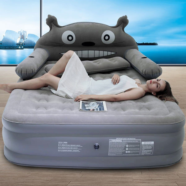 Cartoon inflatable double increase thick air cushion outdoor portable bed