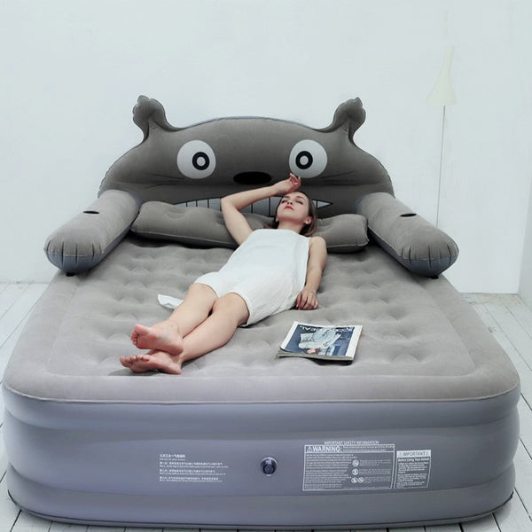 Cartoon inflatable double increase thick air cushion outdoor portable bed