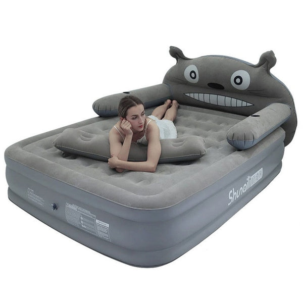 Cartoon inflatable double increase thick air cushion outdoor portable bed