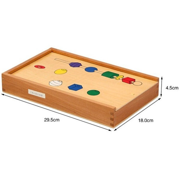 MW. Educational wooden colorful shape stick Beading toys