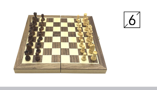 Chess Wooden Checker Board Solid - Wood Pieces Folding Chess Board