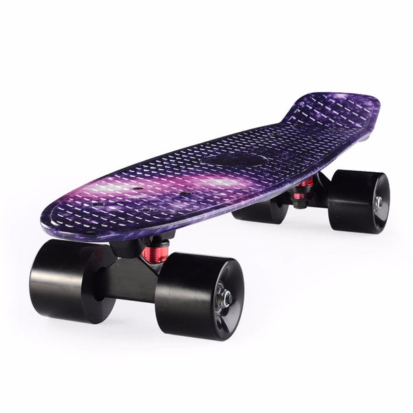 22 inch Cruiser Penny Skateboard - Graphic Galaxy Complete - Led Light