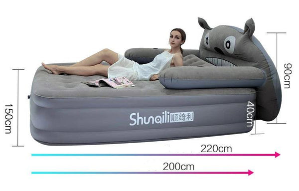 Cartoon inflatable double increase thick air cushion outdoor portable bed