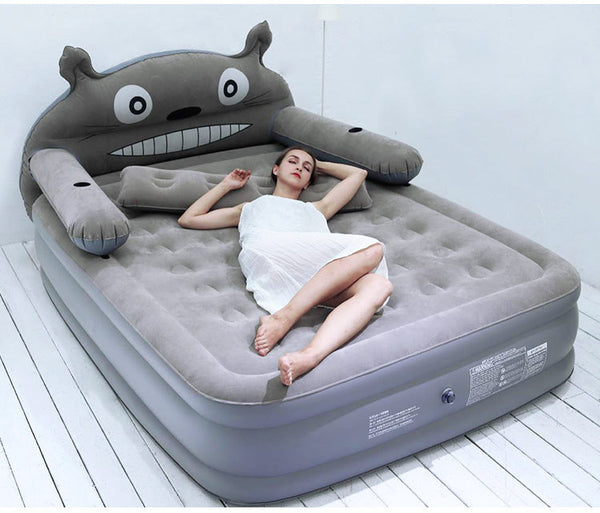 Cartoon inflatable double increase thick air cushion outdoor portable bed