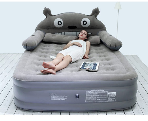 Cartoon inflatable double increase thick air cushion outdoor portable bed