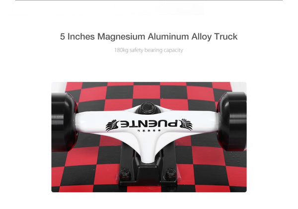 Double Snubby Maple Skateboard - 5 Inches Magnesium Aluminum Alloy Truck