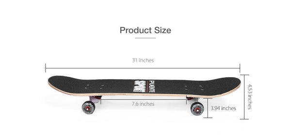 Double Snubby Maple Skateboard - 5 Inches Magnesium Aluminum Alloy Truck