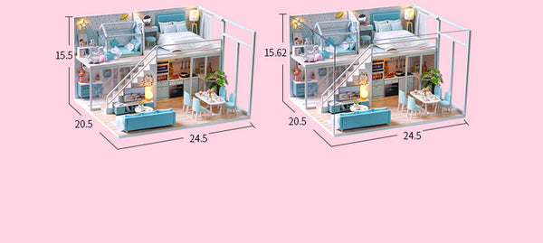 DIY DollHouse Wooden doll Houses Miniature  Furniture Kit - L026