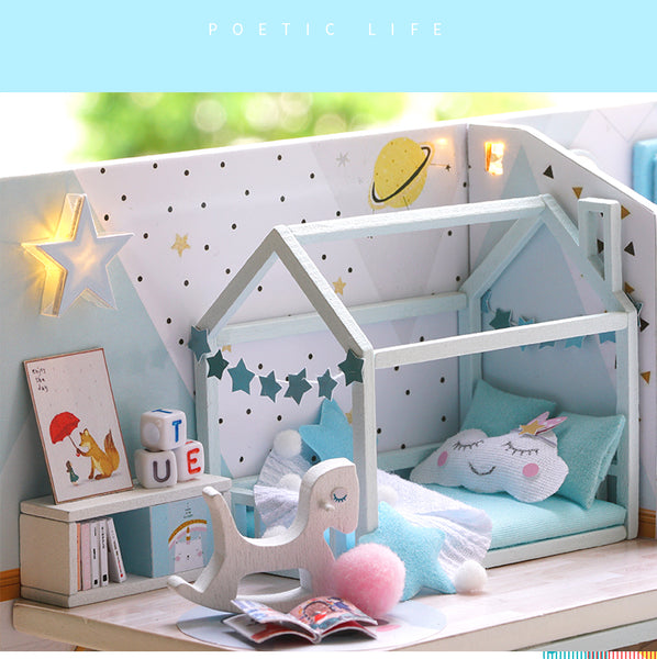 DIY DollHouse Wooden doll Houses Miniature  Furniture Kit - L026