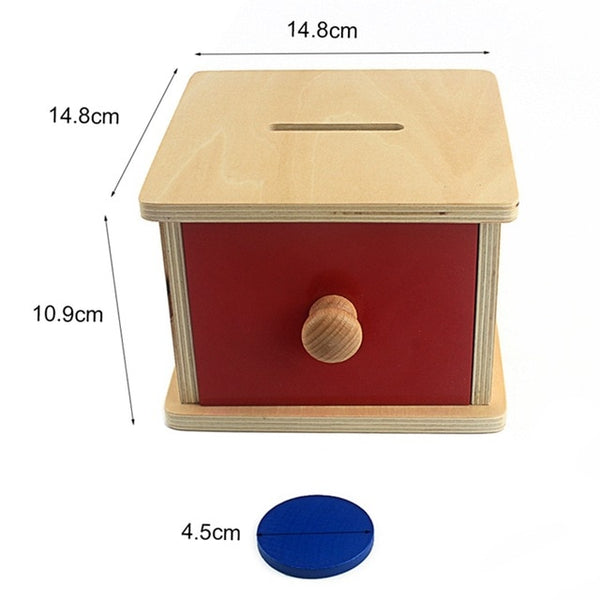 Imbucare Box - Box Coin Wooden Vertical Horizontal Discs Basic & Life Toys Hand & Feet Finders