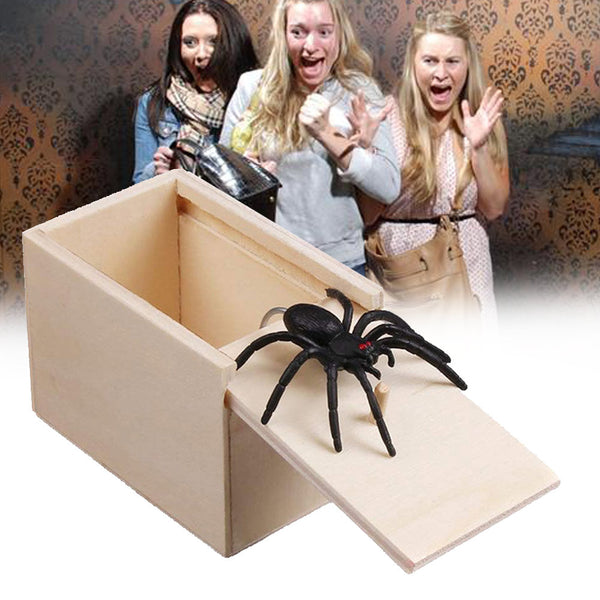 Prank Spider Wooden Scare Box Trick Play toy