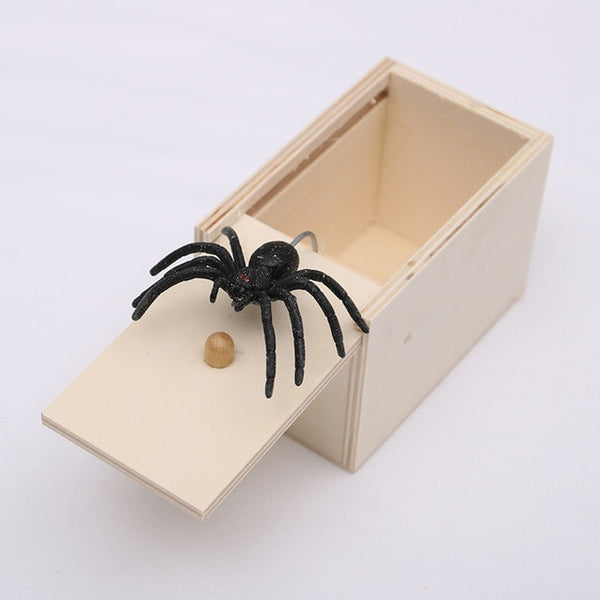 Prank Spider Wooden Scare Box Trick Play toy