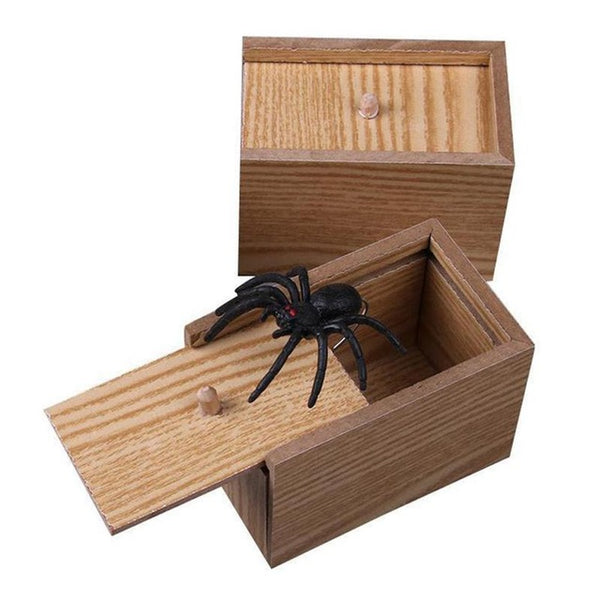 Prank Spider Wooden Scare Box Trick Play toy