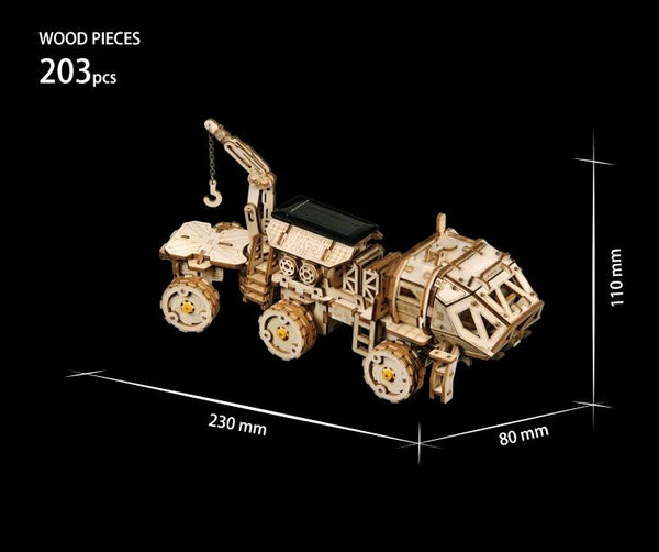 Wooden Solar Energy Powered 3D Moveable Space Hunting DIY Model - LS402