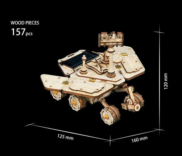 Wooden Solar Energy Powered 3D Moveable Space Hunting DIY Model - LS402