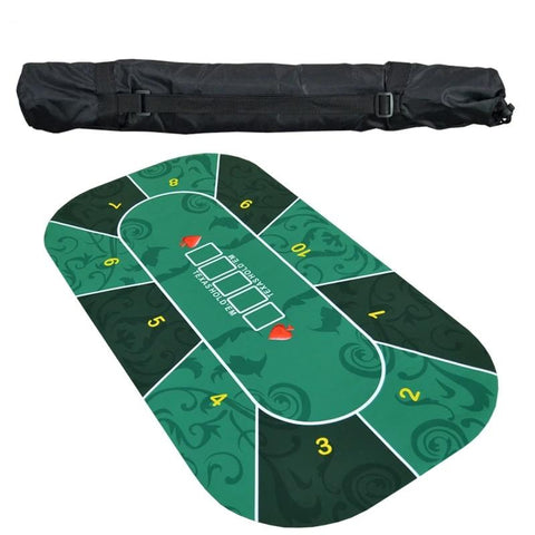 Deluxe Suede Rubber Poker Tablecloth with Flower Pattern Casino Set Board