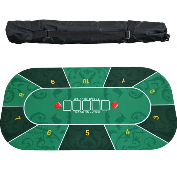 Deluxe Suede Rubber Poker Tablecloth with Flower Pattern Casino Set Board