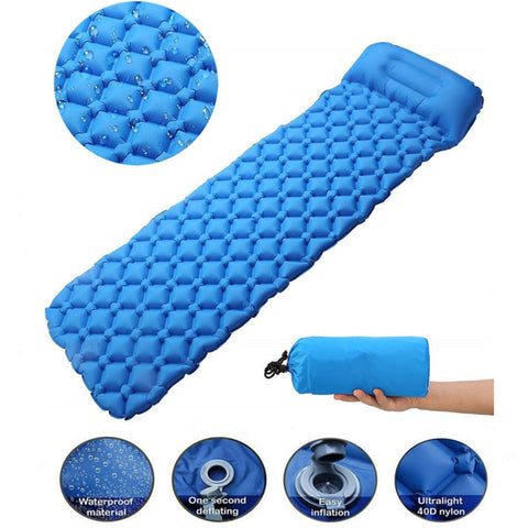 Outdoor Inflatable Sleeping Pad Inflatable Air Cushion - Camping Mat with Pillow