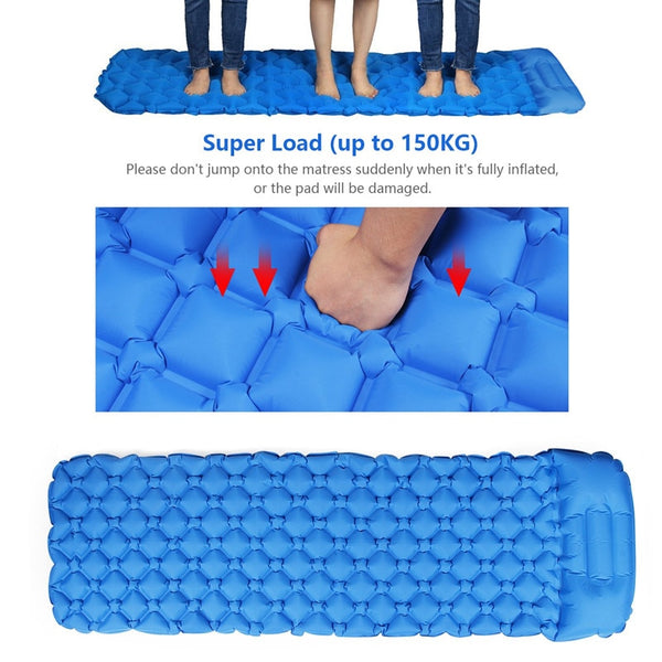 Outdoor Inflatable Sleeping Pad Inflatable Air Cushion - Camping Mat with Pillow