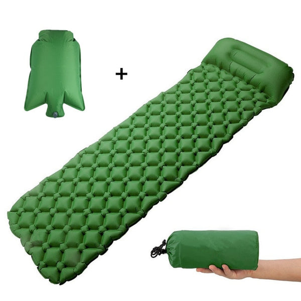 Outdoor Inflatable Sleeping Pad Inflatable Air Cushion - Camping Mat with Pillow