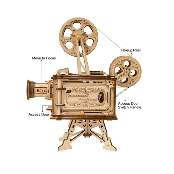 Mechanical Model 3D Wooden Puzzle Film Projector Treasure - LG/LK/AM