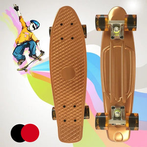 Double Snubby Four Wheel Skateboard - Imitation Metal