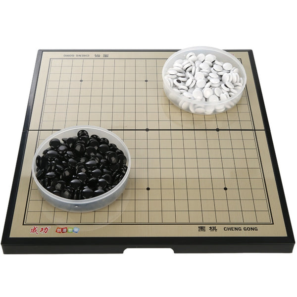 Portable Magnetic Go Game Set with Single Convex Magnetic Plastic Stones