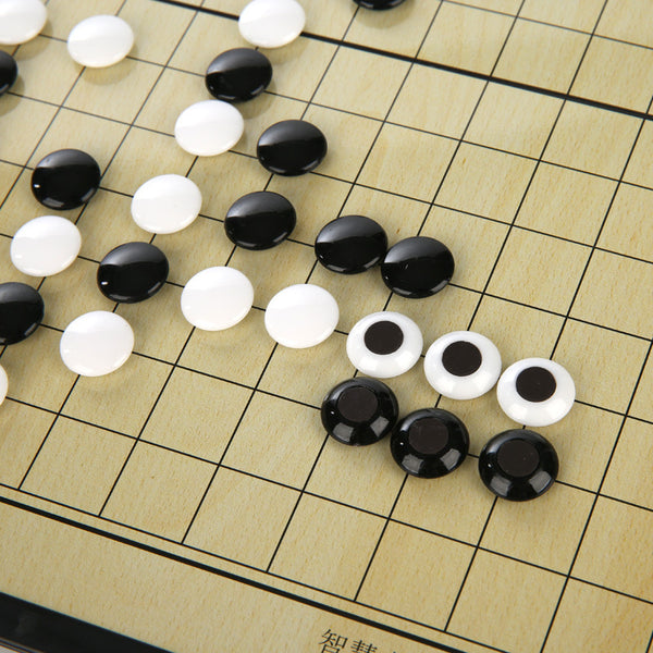 Portable Magnetic Go Game Set with Single Convex Magnetic Plastic Stones
