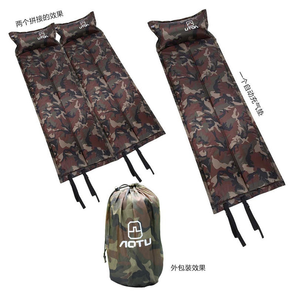 Outdoor automatic inflatable pad tent mat camping moisture-proof camouflage Beach air mattress bed