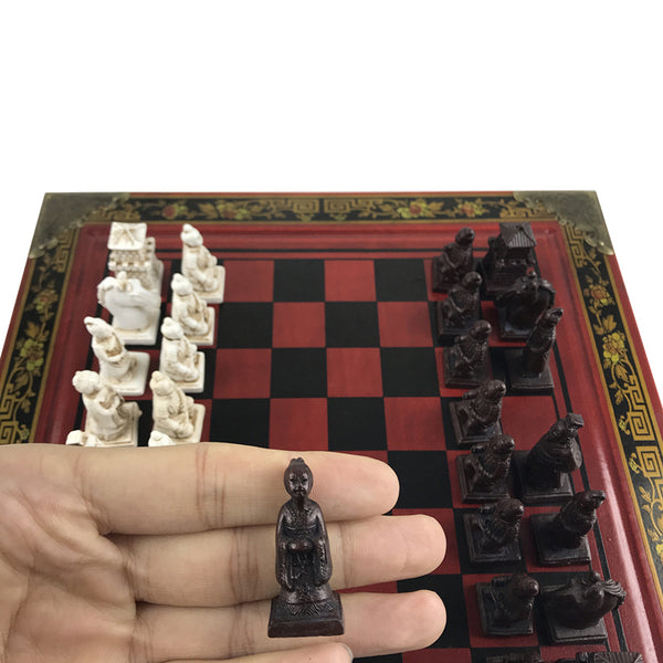 Retro Chess Set Board- Terracotta Warriors Lifelike Pieces High-density Board