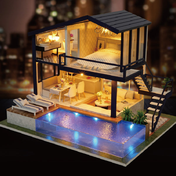 Diy House Miniature Box Puzzle Assemble 3D Miniaturas Dollhouse Kits