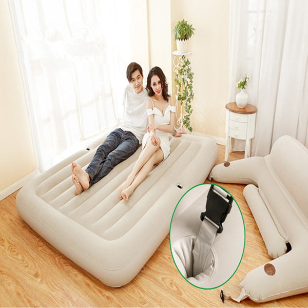 Inflatable air mattress bed PVC air mattresses with flocking surface