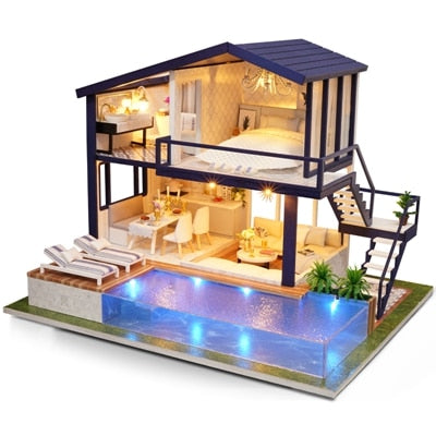 Diy House Miniature Box Puzzle Assemble 3D Miniaturas Dollhouse Kits