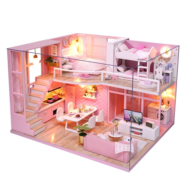 DIY DollHouse Wooden doll Houses Miniature  Furniture Kit - L026