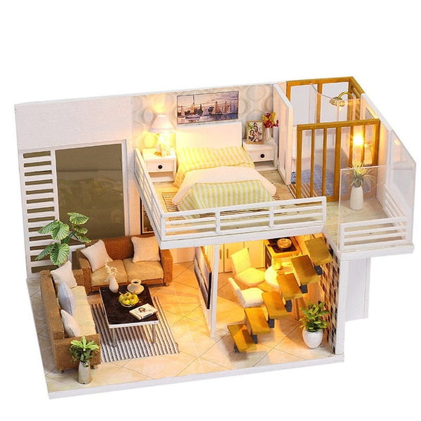 DIY DollHouse Wooden doll Houses Miniature  Furniture Kit - L026