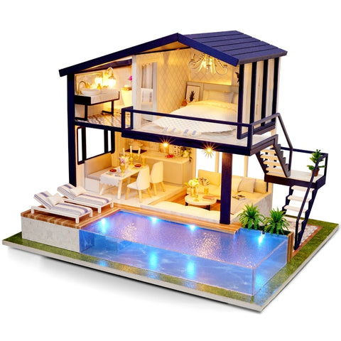 Diy House Miniature Box Puzzle Assemble 3D Miniaturas Dollhouse Kits