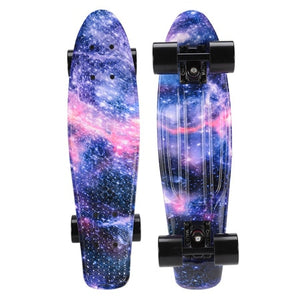 22 inch Cruiser Penny Skateboard - Graphic Galaxy Complete - Led Light