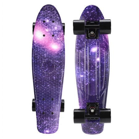 22 inch Cruiser Penny Skateboard - Graphic Galaxy Complete - Led Light