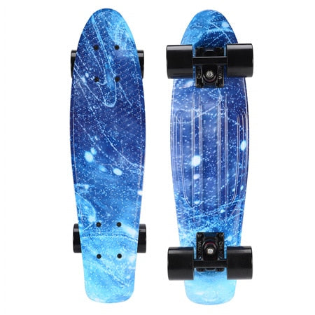 22 inch Cruiser Penny Skateboard - Graphic Galaxy Complete - Led Light