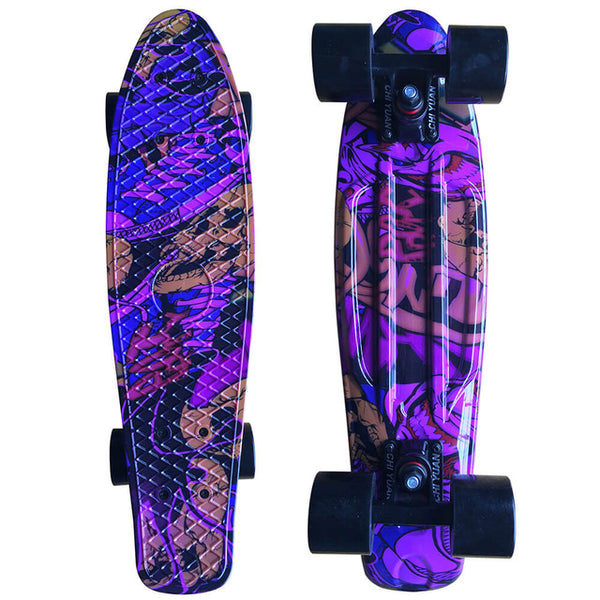 22 inch Cruiser Penny Skateboard - Graphic Galaxy Complete - Led Light