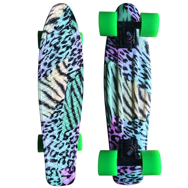 22 inch Cruiser Penny Skateboard - Graphic Galaxy Complete - Led Light