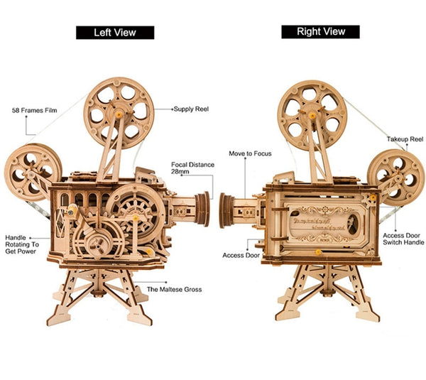 Mechanical Model 3D Wooden Puzzle Film Projector Treasure - LG/LK/AM