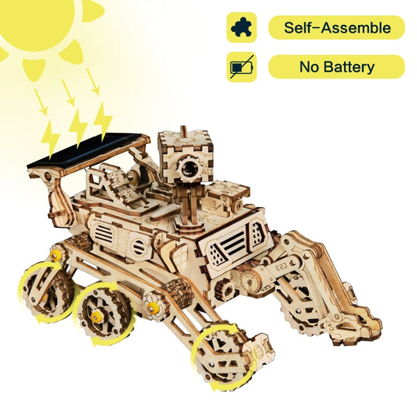 Wooden Solar Energy Powered 3D Moveable Space Hunting DIY Model - LS402