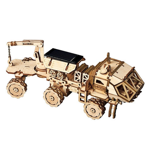 Wooden Solar Energy Powered 3D Moveable Space Hunting DIY Model - LS402